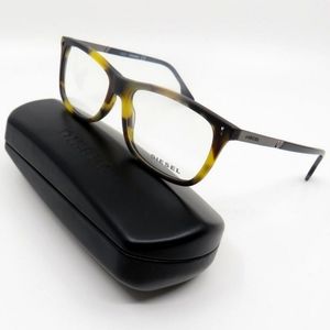 Diesel DL5199/O 055 Matte Light Tortoise Acetate Rectanglar Eyeglasses.